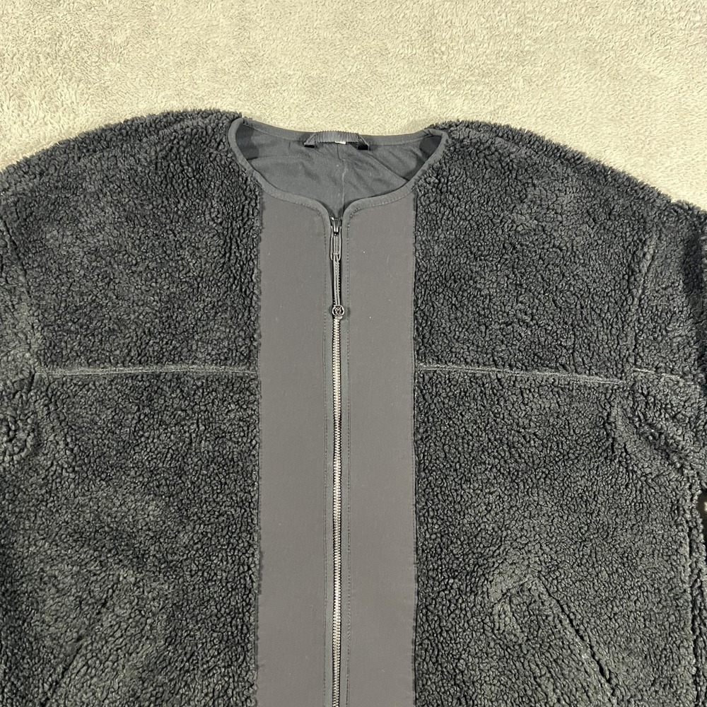 Lululemon Collarless Textured Sherpa Fleece Full Zip Jacket Womens 8 Oversized - Picture 3 of 11